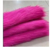 YZRXD Shaggy Plush Faux Fur Fabric Long Pile 160x50cm 62''x19'' Fluffy Craft Fake Fur Material for DIY Crafts Cushion Pad Chair Cover Gnomes Costume Decoration(Color:hot pink)