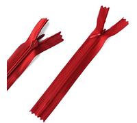 Yzsfirm 10 Pcs 20 Inch Real Silk Invisible Sewing Zipper Bulk,Red Coil Closed Zippers for Tailor Sewing Crafts