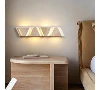 YZSJ Natural Travertine Linear LED Wall Sconce Modern Minimalist Geometric Wall Lamp Warm Ambient Light Fixture for Bedroom Living Room Hallway Entryway Corridor Indoor Home Decor Lighting(4heads)