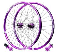 YZSMD 26/27.5/29 Inch Aluminum Alloy Bike Wheelset, Rivet Rim 4 Sealed Bearing Purple Hybrid/MTB Bicycle Wheels 32 Hole 7-12 Speed