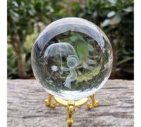 YZSMD Crystal sphere 6CM Diameter Crystal 3D Ball Angel Figurine Glass Laser Engraved Sphere Paperweight Home Desk Decoration Miniature Ornaments Crafts Gifts Fortune Telling Ball Witchcraft Gazing
