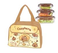 yztju Capybara Insulated Lunch Bags | Reusable Lunch Tote Bag,Thermal Tote Handbag Food Container for Travel Hiking Meal Prep Picnic Girls Boys Women Men Teens