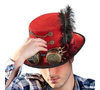 yztju Steampunk Hat | Steampunk Headwear with Goggles Design - Felt Headwear Adjustable Costume Outfit for Men Women Adults Teens