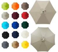 YZTTCD 6-arm / 8-arm Garden Parasol Canopy Cover, Sun Umbrella Replacement Cloth, Multiple Colors, Suitable For Terrace, Patio, Swimming Pool,Top Color,8ribs:2.5m/8.2ft
