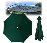 YZTTCD Garden Parasol Canopy Cover, 6 Rib / 8 Rib Parasol Replacement Fabric, Cantilever Parasol Top Fabric Cover, Fade Resistant,Dark Green,8ribs:3.0m/9.8ft