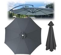YZTTCD Garden Parasol Canopy Cover, 6 Rib / 8 Rib Parasol Replacement Fabric, Cantilever Parasol Top Fabric Cover, Fade Resistant,Grey,6ribs:3.0m/9.8ft