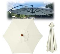 YZTTCD Garden Parasol Canopy Cover, 6 Rib / 8 Rib Parasol Replacement Fabric, Cantilever Parasol Top Fabric Cover, Fade Resistant,Beige,8ribs:3.5m/11.5ft