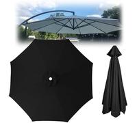 YZTTCD Garden Parasol Canopy Cover, 6 Rib / 8 Rib Parasol Replacement Fabric, Cantilever Parasol Top Fabric Cover, Fade Resistant,Black,8ribs:3.5m/11.5ft