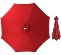YZTTCD Garden Parasol Canopy Cover, Outdoor Replacement Parasol Cover, 6 Ribs / 8 Ribs, Garden Umbrella Replacement Parasol Cover,Red,6ribs:2.5m/8.2ft