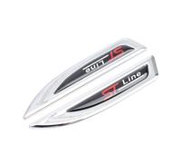 yzw6688 1 Pair Metal ST Line Logo Fender Side Sticker Emblem Compatible with 2 3 FIESTA Kuga FUSION ESCAPE EDGE Badge Car Styling (Color : Silver)