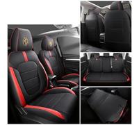 YZWDSFP Leather Car Seat Covers Full Set for MG ZS 2021 2022 2023, Waterproof Car Seat Protector, Adjustable Removable Auto Seat Cushions, Dog Pet Protectors Cushion,black red