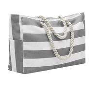YZWHKJ Beach Bags For Women Beach Bag Striped Large Storage Canvas Traveling Capacity Shopping Environmental Protection Handbag(Grey)