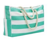 YZWHKJ Beach Bags For Women Beach Bag Striped Large Storage Canvas Traveling Capacity Shopping Environmental Protection Handbag(GREEN)