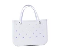YZWHKJ Beach Bags For Women Extra Large Bag Summer EVA Beach Basket Women Picnic Tote Holes Waterproof Handbag Pouch Shopping Shoulder(White,35 30 12)