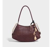 YZWHKJ Beach Bags For Women Handmade Weave PU Drawstring Tote Bags For Women Luxury Handbags Purse Vintage With Inner Pocket Shoulder(3)