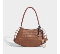 YZWHKJ Beach Bags For Women Handmade Weave PU Drawstring Tote Bags For Women Luxury Handbags Purse Vintage With Inner Pocket Shoulder(4)