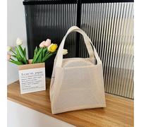 YZWHKJ Beach Bags For Women Large Capacity Mesh Bag With Handle Travel Toiltery Makeup Portable Beach Cosmetic Zipper Pouch(White)