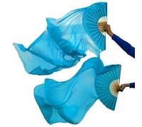 YZWHKJ Belly Dance Fan Dance Fans Imitation Silk 1PC/1Pair 10 Colors Solid Color Veils Belly Dancing 180 * 90CM(24,1pc Right hand-150cm)