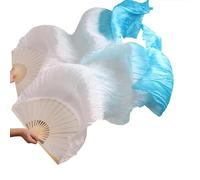 YZWHKJ Belly Dance Fan Real Silk Fabric Fans 1 Pair Women Belly Dancing 180 * 90(04,150x90cm Real Silk)