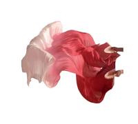 YZWHKJ Belly Dance Fan Real Silk Fan Veils For Belly Dance Bamboo-Ribs Folding Long 1.8m/2.1m Hand Made Dyed(Style 20-s,XXL-280x90cm)