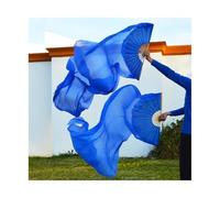 YZWHKJ Belly Dance Fan Real Silk Fan Veils For Belly Dance Bamboo-Ribs Folding Long 1.8m/2.1m Hand Made Dyed(Style 17-s,M-150x90cm)