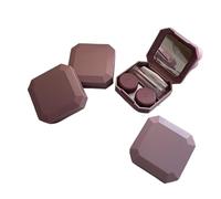 YZWHKJ Contact Lens Cases,Contact Lenses Holder Box 10pcs Candy Color Contact Lenses Box Solid Color Portable Contact Lens Case Suction Stick Set for Travel Kit Holder(Brown)