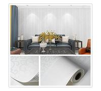 YZWHKJ Self-Adhesive Wallpaper 3D Damask Flocking Non Woven Wallpaper European Style Self Adhesive for Home Decoration Living Room Bedroom Wall Decor(ZZ19011,10mX0.53m 57 sq.ft)