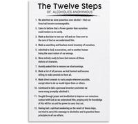 YZWRWRMKTB 12 Step Wisdom Poster Courage Change Hope Wall-Art Canvas Print for Home Library Decor(Unframed,12x18inch(30x45cm))