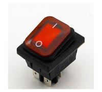 YZWRWRMKTB 1pc Red Waterproof Latching Rocker Toggle Switch IP55 4Pin 2Position AC250V/16A LED illuminated