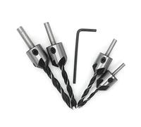 YZWRWRMKTB 3PC 4MM 6MM 8MM High Speed Steel Countersink Drill Bit Set Counter Sink Bit for Wood Woodworking Carpentry Reamer With Hex Key Wrench