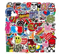 Yzwuyou 101pcs Skateboard Stickers Pack Non-Repeat Cool Sticker Pack Waterproof Reusable Vinyl Brand Stickers for Adults Teens Boys Graffiti Cars Guitar Travel Luggage Helme Furniture Bike Laptop
