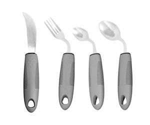 Yzwuyou 4PCS Cutlery for Arthritic Hands, 42°Angled Disabled Cutlery for Adults, Bendable Design Easy Grip Adaptive Cutlery for Elderly, Disabled, Arthritis, Parkinson's Disease & Tremors Sufferers