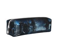 YZWXYYCWM Graveyard Tombstone Leather Pencil Case - Durable, Stylish, and Compact Stationery Organizer for Men, Women, and Unisex - for Back to Desk, Travel, and Office Supplies