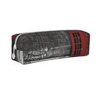 YZWXYYCWM Phone Booth in London Streets Leather Pencil Case - Durable, Stylish, and Compact Stationery Organizer for Men, Women, and Unisex - for Back to Desk, Travel, and Office Supplies