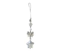 YZYDF Aesthetic Phone Charm with Star Bead Keychain Decoration Metal Keychain Bag Pendant for Women Girls, 10cm, Acrylic