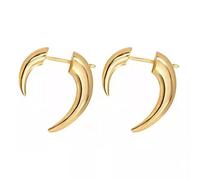 YZYDF C-shape Double Croissant Crescent Earrings Front Back Wearing Moon Horn Stud Earring for Women Party Birthday Jewelry, As Pic Shows, Copper