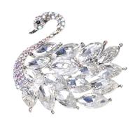 YZYDF Exquisite Swan Brooch Pin able Swan Pin Swan Corsage Pin Clothing Jewelry Gift for Individuals, 4.5*4cm, Metal