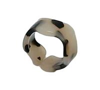 YZYDF Opening Ring Leopard Print Ring Woman Finger Ring Acrylic Material Finger Jewelry Suitable for Any Occasion, 18MM;1CM