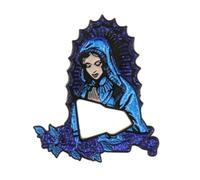 YZYDF Religious Hat Pin Delicate Hat Embellishment Virgin Themed Lapel Pins Handmade Jewelry Versatile Shirt Bag Badge, 66.5x56.8mm, Metal