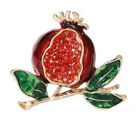 YZYDF Stylish Pomegranate Brooch Accessory Elegant Lapel Pin Eye Catching Pomegranate Shaped Brooch for Daily Wear Parties, 4.2x3.7cm, Metal