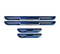YZYLYW 4pcs Stainless Steel Car Door Sill Protector Trim for VW T-ROC SUV 2020-2024 2025, Welcome Pedal Scuff Guard Non-Slip Auto Styling Accessory,D/Blue