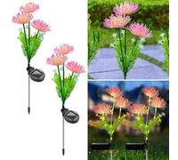YZYOE 2 Pack LED Solar Flower Decorative Lights, 2-Mode Outdoor Courtyard Atmosphere and Garden Landscape Lights, Wireless Waterproof from Dusk to Dawn, Flower Gift Lamp for Ladies
