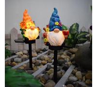 YZYOE 2 Packs of LED Solar Powered Dwarf elf Lights, Outdoor Atmosphere Decoration Lights, and 2 Cute Resin Dwarf elf Courtyard Landscape lamp.