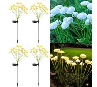 YZYOE 4 Pack 10LED Outdoor Solar Ground Inserted Warm Light Jellyfish Lamps,Waterproof Courtyard Atmosphere Decorative Lights,2 Modes DIY Path Light.