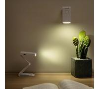YZYOE LED Mini Rechargeable Portable Reading Light, Foldable Desktop Work and Study Light, Clip On Book BedHead Warm Light, 3 Color Temperature Stepless Dimming Small Book Accessories.