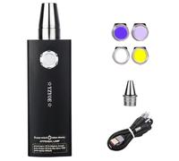 YZYOE LED Rechargeable Four Light Source Jade Recognition Flashlight, Outdoor Gemstone and Mineral Detector, White, Yellow Lights, 365nm Ultraviolet Light, and 395 Black Lights Multifunctional Lamp