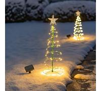 YZYOE LED Solar Powered Christmas Tree Warm Light, Floor to Ceiling Wrought Iron Outdoor Courtyard Decorative Landscape Street Light.