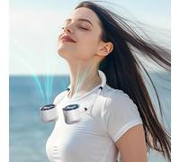 YZYOE Multi functional rechargeable neck fan with LED display screen, a new portable fan for work and life, 4 mode.