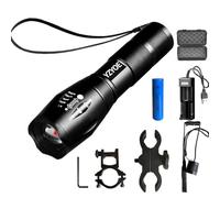 YZYOE Rechargeable 850NM Infrared Tactical Flashlight, 850 Infrared Hunting Light with Variable Zoom Flashlight, Pig Predator Light with Pressure Switch Universal Picatinny Rail Installation Kit.