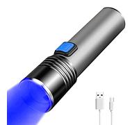 YZYOE Rechargeable Blue Light Flashlight Hunting Flashlights, Blood Tracking Light Hunting, 3 Modes, Zoomable Small LED Tactical Flashlight Coyote Light Fishing Night Vision Flashlight.